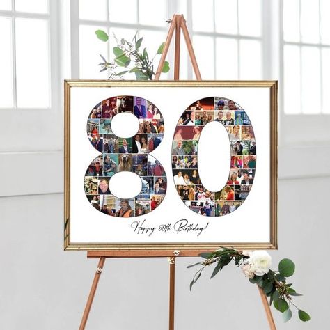 80th Birthday Photo Collage, Anniversary Pictures Collage, Photo Gift for Dad, Multiple Photo Sign, Birthday Party Decoration, DIGITAL FILES Photo Wall Collage For Birthday, 80 Birthday Party Ideas For Men, 60th Birthday Ideas For Mom Decoration, 60th Birthday Photoshoot, 60th Birthday Ideas For Mom Party, 60th Birthday Party Ideas, 60th Birthday Ideas For Mom, Pictures Collage, Prints Collage