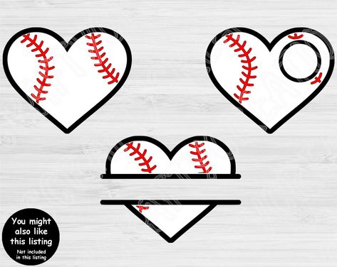 Softball Svg Files, Logo Svg Free, Sports Vector, Softball Svg, Baseball Love, Svg Monogram, Baseball Svg, Vector Cut Files, Heart Svg