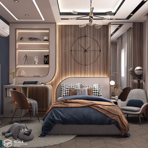 Teen Boy Bedroom Furniture, Boys Bedroom Modern, Modern Boys Bedroom, Luxury Kids Bedroom, Boys Room Design, Kids Room Interior Design, Teen Bedroom Designs, Bedroom Interior Design Luxury, Boy Bedroom Design