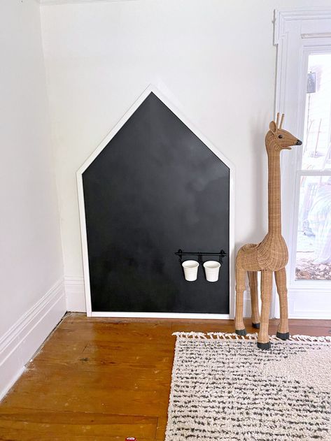 DIY Giant Playroom Chalkboard on a Budget — Gathered Living Giant Playroom, Playroom Chalkboard, Playroom Makeover, Indoor Trellis, Diy Playroom, Lights Diy, Chalk Wall, Toddler Playroom, Kids Playroom Decor