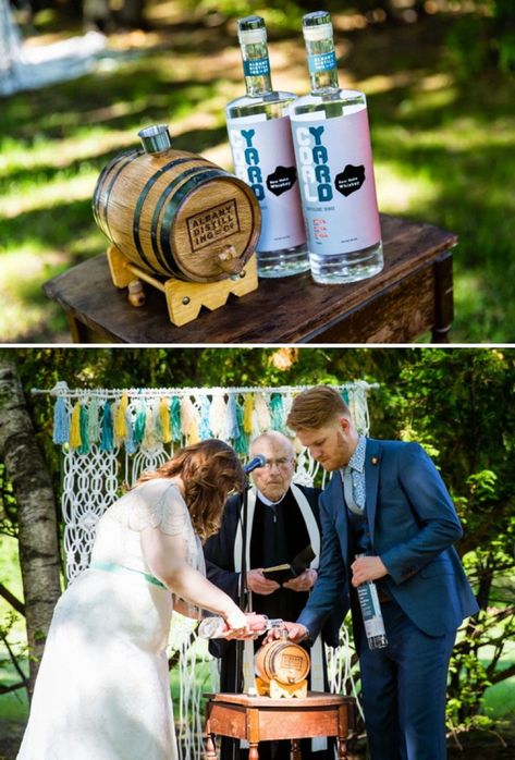 Whiskey Barrel Unity Ceremony, Whiskey Themed Wedding, Whiskey Unity Ceremony, Whiskey Wedding Theme, Ceremony Unity Ideas, Unique Unity Ideas, Church Ceremony Flowers, Unique Unity Ceremony Ideas, Bourbon Wedding