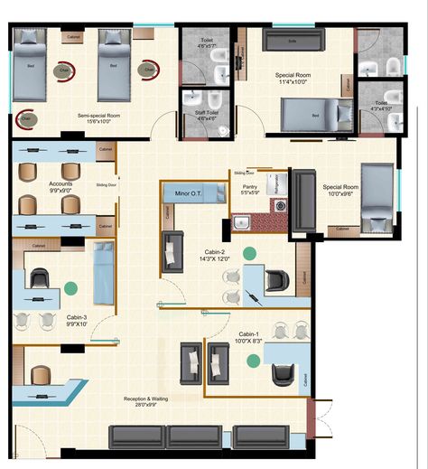 Opd Design Hospital Layout, Eye Clinic Layout Plan, Minecraft Hospital Ideas Interior, Small Hospital Plan, Hospital Layout Floor Plans, Small Hospital Floor Plan, Hospital Plan Architecture, Bloxburg Hospital Layout, Hospital Plan Layout