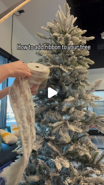 Dani | Christmas | Holiday Decor on Instagram: "Adding ribbon has never been easier! Simple loops may be just what your tree needs🎄 The fun part about using ribbon is that you can use it however you want! This is an easy way for beginners to try. I’ll be sharing different ways to add ribbon within the next few weeks so follow along if you don’t want to miss it!

#christmastree #christmasribbon #ribbon #decoratingchristmastrees #Christmasseason #christmas2024 #Christmas #christmasinjuly" Birch Ribbon Christmas Tree, Xmas Tree Ribbon Ideas How To Decorate, Christmas Tree Ribbon Decorating, Ribbon Design For Christmas Tree, Christmas Ribbon Tutorial, White Ribbon On Christmas Tree, Christmas Decorations With Ribbon, Unique Christmas Tree Ribbon, Xmas Trees With Ribbon