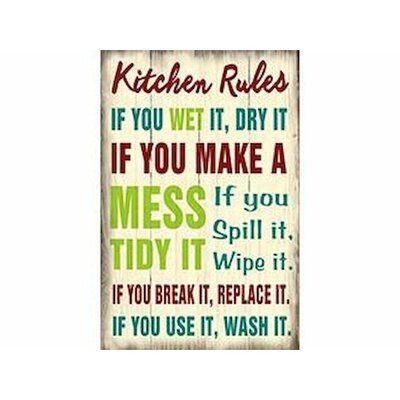 Cleaning Signs, Kitchen Rules Sign, Work Signs, My Kitchen Rules, Farmhouse Kitchen Signs, Kitchen Rules, Kitchen Quotes, Kitchen Wall Stickers, Receipt Template