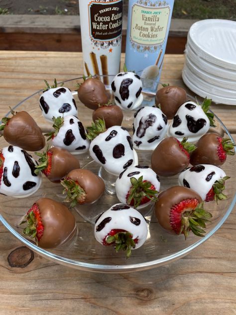 Cowboy Themed Candy Table, Cowboy Candy Table Ideas, Cow Themed Party Games, Cow Themed Food For Party, Rodeo Themed Treats, Cowboy Themed Fruit Tray, Western Party Ideas For Women, Western Themed Food Ideas, Cowboy Gender Reveal Ideas For Party