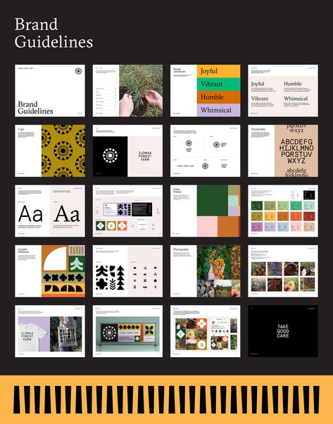 ILOMAA FOREST FARM :: Behance Brand Guidelines Color Palette, Brand Book Examples, Consumer Profile, Brand Book Design, Farm Branding, Brand Guidelines Book, Playful Branding, Forest Farm, Brand Guidelines Design