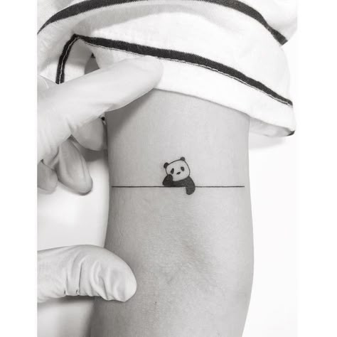 Small Friendship Tattoos, Simple Unique Tattoos, Simple Tattoos For Women, Panda Tattoo, Hand Tattoos For Girls, Simple Henna Tattoo, Bear Tattoos, Cute Little Tattoos, Friendship Tattoos