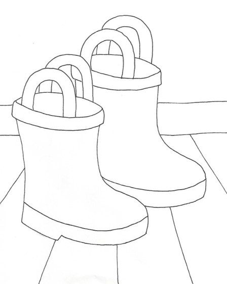 Coloring Pages – Page 3 – Wee Folk Art How To Draw Rain Boots, Rain Boots Template, Rain Boots Coloring Pages, Rainy Day Colouring Sheet, Rain Coloring Pages, Arts And Crafts For Kids Toddlers, Wee Folk Art, Dead Leaves, Wee Folk