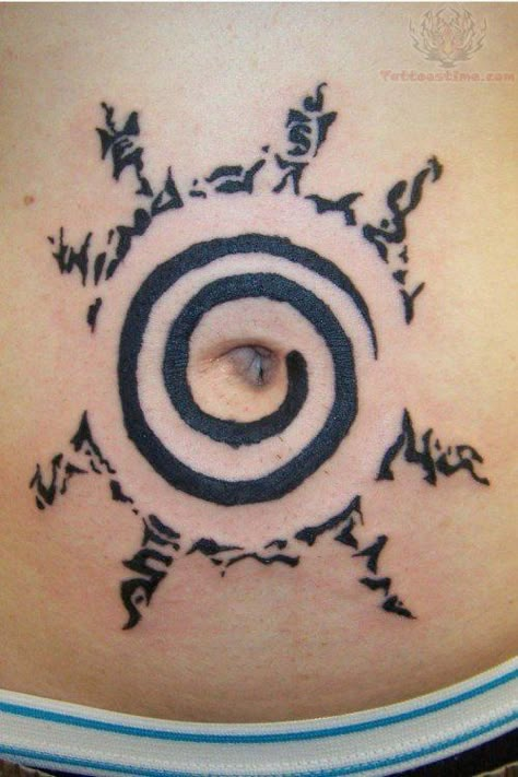 Navel tattoo Nine Tails Seal Tattoo, Navel Tattoo, Belly Button Tattoos, Belly Button Tattoo, Seal Tattoo, Spiral Tattoos, Stomach Tattoo, Naruto Y Hinata, Mark Tattoo