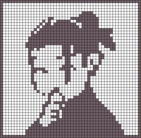 Alpha pattern #168359 | BraceletBook Manga Cross Stitch Patterns, Grid Paper Art Easy, Alpha Pattern Sweater, Junji Ito Pixel Art Grid, Manga Alpha Pattern, Anime Crochet Tapestry Pattern, Jujutsu Kaisen Alpha Pattern, Jjk Crochet Pattern, Jjk Cross Stitch