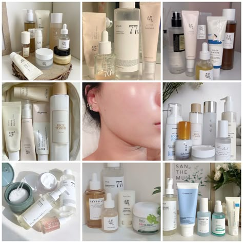 Skin glasskin korean product skincare Korean Skincare Collection, Korea Skincare Products, Kpop Presentation, Korea Skincare, Aesthetic Skincare, Routine Skincare, Aesthetic Korean, Aesthetic Names, Skincare Aesthetic