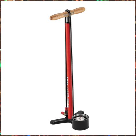 LEZYNE Steel Floor Drive Bicycle Tire Floor Pump, High-Pressure 220psi, Presta & Schrader, 3.5" Analog Gauge, Durable Steel B Steel Floor, Bike Pump, Digital Gauge, Steel Barrel, Pressure Pump, Track Bike, Bicycle Tires, Red Fire, Air Pump