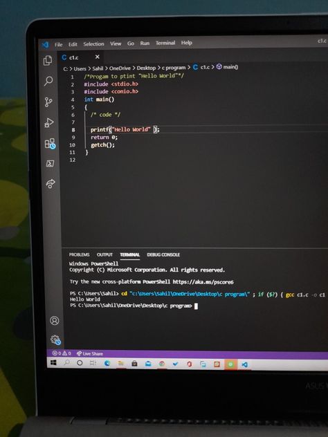 Problem no.- 1 Hello World Code, Code Girl, C Language, Computer Programmer, Hello World, Green Screen, Computer Science, Vision Board, Computer