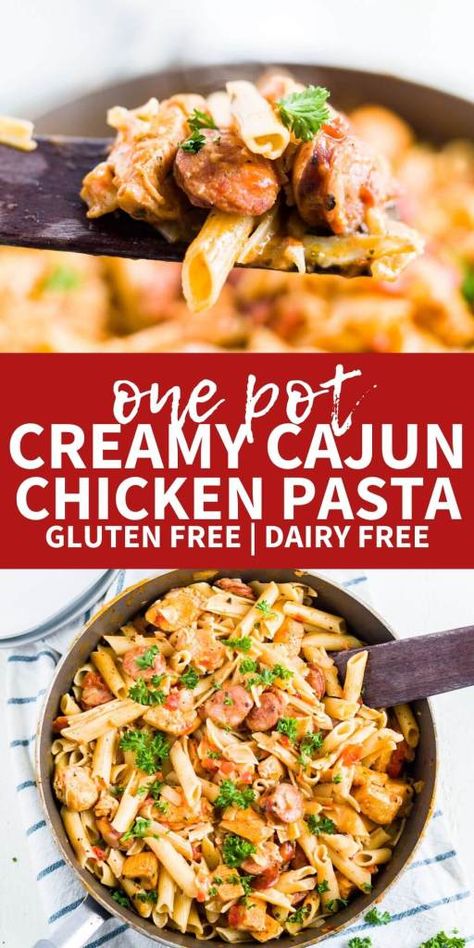 Chicken Pasta Dairy Free, Pasta Dairy Free, Creamy Cajun Chicken Pasta, Creamy Cajun Chicken, Dairy Free Recipes Dinner, Dairy Free Pasta, Dairy Free Dinner, Cajun Chicken Pasta, Dairy Free Diet