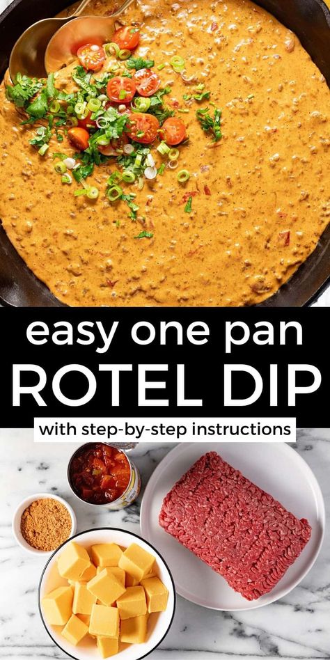 The Best Rotel Dip Recipe The Best Rotel Dip, Best Rotel Dip, Cheesy Rotel Dip, Rotel Dip With Ground Beef, Wisconsin Beer Cheese Soup, Baked Feta Cheese, Feta Cheese Dip, Rotel Recipes, Rotel Dip