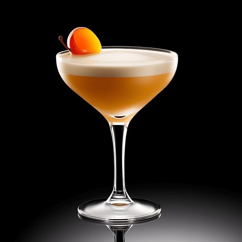 Apricot Lady Cocktail Recipe - The Apricot Lady is a delightful mix of sweet, sour, and fruity flavors. The apricot brandy adds a rich, fruity sweetness, while the lemon juice provides a refreshing tang. The orange liqueur adds a hint of citrus, and the egg white gives the cocktail a smooth, creamy texture. Apricot Liqueur Cocktails, Paradise Cocktail, Bramble Cocktail, Gimlet Cocktail, Apricot Brandy, Ramos Gin Fizz, Orange Liqueur, Peach Puree, Liqueurs Recipes