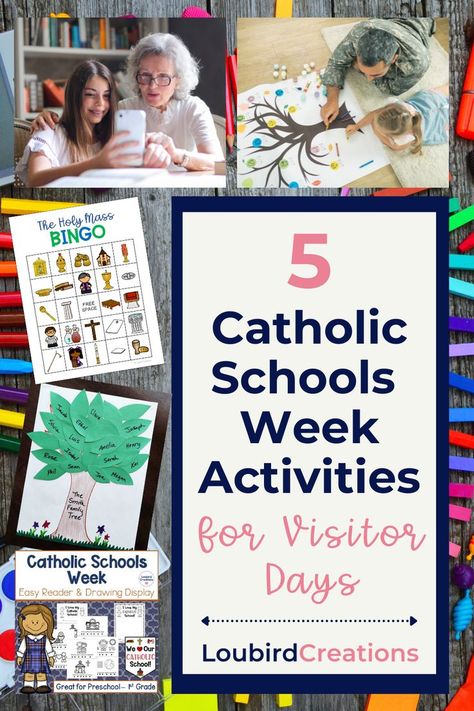 Catholic Schools Week Activities, School Family Activities, Catholic Schools Week, Alphabet Crafts Preschool, Catholic Education, Education Week, Catholic Crafts, Students Day, School Week