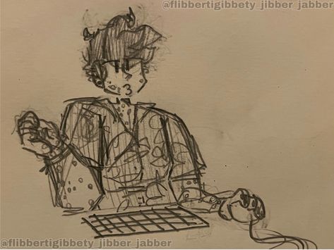 Traditional/Pencil art of Timothy Stoker from The Magnus Archives. 

It is implied he is sitting at his desk, right hand on a computer mouse next to a keyboard in the center, left elbow on the desk & hand has a bi bracelet and is raised in a fist facing up. Both hands have black painted nails. He has a "T ₃ T" face with his left eyebrow raised dramatically. is wearing a floral shirt, slightly buttoned down at the top, supposed to look muscular. A few pockmark-worm-scars scattered. Timothy Stoker, Timothy Stoker The Magnus Archives, Magnus Archives Stickers, The Magnus Archives Ceaseless Watcher, The Magnus Archives Tape Recorder, The Magnus Archives Tumblr, Fan Art, In This Moment