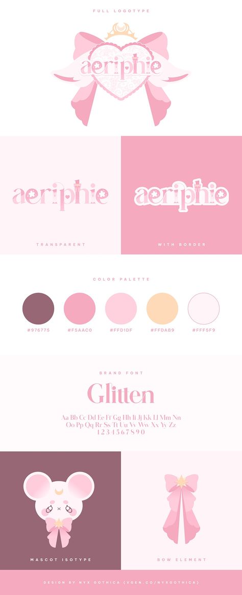 Pink VTuber Logo by Nyx Gothica on Dribbble Pink Vtuber, Coquette Logo, Vtuber Logo, Alfabet Font, Keyword Elements Canva, Vtuber Model, Elements Canva, Hex Color Palette, Canvas Learning