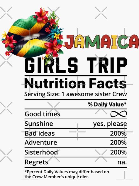 "Jamaica Girls Trip 2024 Tropical Adventure and Friendship" Sticker for Sale by Nzgiftsandmore | Redbubble Jamaica Girls Trip, Jamaica Girls, Jamaica Trip, Tropical Adventure, Jamaica Travel, Verses Quotes, Tropical Getaways, Crew Members, Bible Verses Quotes Inspirational