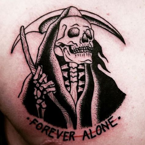 Grim Reaper Heart Tattoo, American Traditional Tattoos Grim Reaper, Girly Grim Reaper Tattoo, Small Reaper Tattoo, Grim Reaper Tattoos For Men, Grim Repear Tattoo, Dont Fear The Reaper Tattoo, Grim Reaper Tattoo Simple, Cute Grim Reaper Tattoo