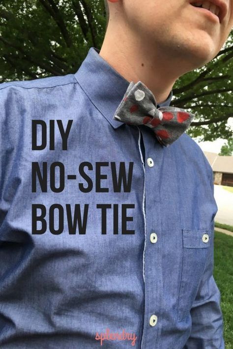 An easy tutorial for a fun gift Dad will love! This DIY no-sew bow tie will be fun to design and make! Perfect for Father's Day, birthdays, or Christmas! Diy Fashion Ideas, Sew Bow, No Sew Bow, Make A Bow Tie, Diy Fashion Trends, Diy Gifts For Dad, Sew Projects, Spring Kids, Cool Fathers Day Gifts