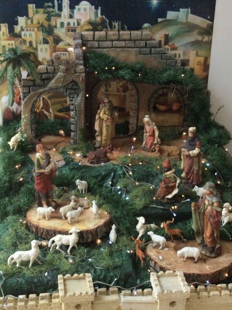 Christmas Nativity Images, Christmas Nativity Scene Display, Christmas Crib Ideas, Nativity Scene Display, Christmas Decorations Centerpiece, Diy Nativity, Easy Christmas Decorations, Christmas Themes Decorations, Christmas Nativity Scene