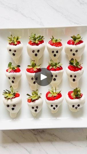 Strawberry Ghost, Ghost Strawberries, Noncandy Halloween Treats, Chocolate Ghost Strawberries, Chocolate Covered Strawberry Ghosts, White Chocolate Strawberry Ghosts, Andrew Gold, Halloween Desserts, Recipe Details