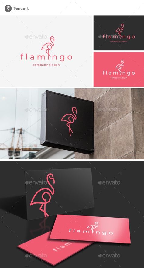 Flamingo Logo Design, Flamingo Logo, Zoo Logo, Flamingo Fashion, Animals Logo, Honey Logo, Pink Business Card, Flamingo Design, Brand Mark