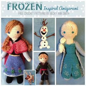 Musings of an Average Mom: Free Frozen crochet patterns Elsa Doll, شال كروشيه, Crochet Disney, Movies Disney, Pola Amigurumi, Frozen Inspired, Crochet Doll Pattern, Crochet For Kids, Crochet Dolls