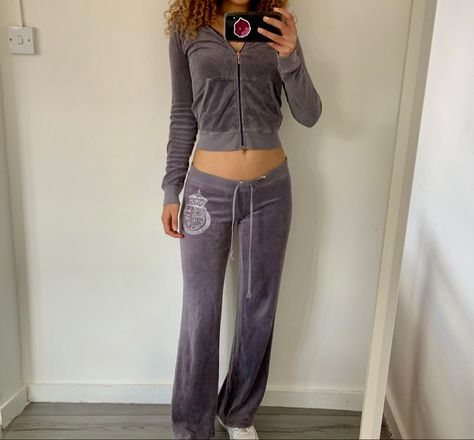 Grey Juicy Couture Tracksuit, Juicy Tracksuit, Y2k Tracksuit, Grey Tracksuit, Juicy Couture Tracksuit, Vintage Juicy Couture, Velour Tracksuit, Dreamy Dress, Tall Girl