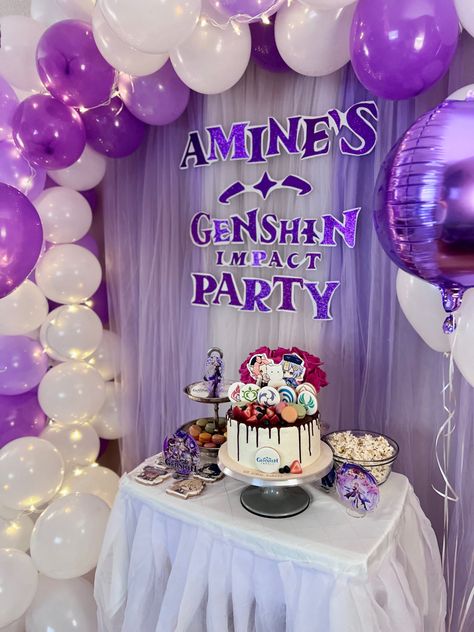 Genshin Impact Birthday Party Ideas, Genshin Impact Birthday Theme, Genshin Birthday Party, Genshin Impact Party Ideas, Genshin Impact Birthday Party, Genshin Impact Birthday, Genshin Birthday, Diy Genshin, 16th Bday Ideas