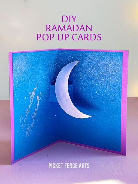 DIY Ramadan Pop Up Cards – Picket Fence Arts by Hena Haque Crafts For Ramadan, Diy Eid Cards, Eid Activities, Ramadan Ideas, Hadiah Diy, Ramadan Cards, Eid Card Designs, Eid Mubarak Card, Ramadan Kids