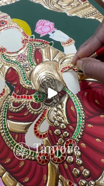 Tanjore Painting Tutorial, Tanjavur Painting All Gods, Tanjore Art, Tanjore Paintings, Painting Flowers Tutorial, Shiva Parvati, Shiva Parvati Images, Flowers Tutorial, Tanjore Painting