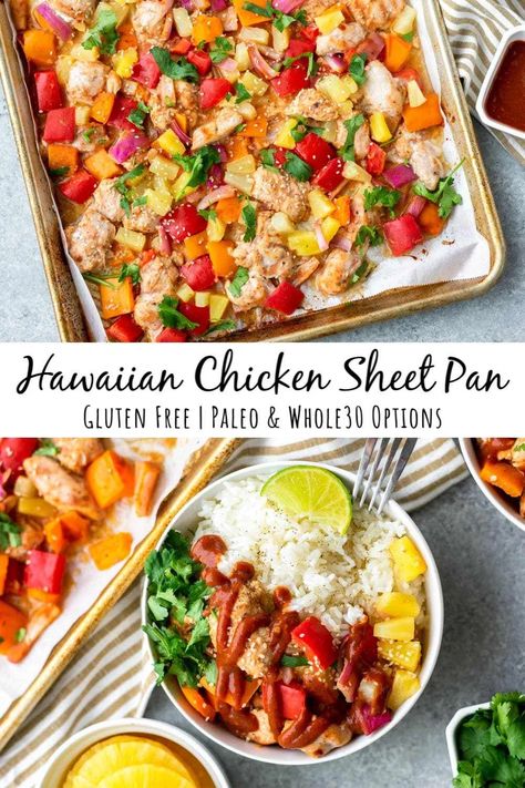 Hawaiian Sheet Pan Chicken, Hawaiian Bbq Sauce, Chicken Sheet Pan Dinner, Chicken Sheet Pan, Hawaiian Bbq, Sheet Pan Dinners Recipes, Hawaiian Chicken, Primal Kitchen, Food Ingredients