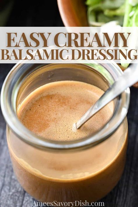 Dressing With Greek Yogurt, Creamy Balsamic Vinaigrette, Maple Balsamic Dressing, Balsamic Dressing Recipe, Sugar Free Pancakes, Honey Balsamic Dressing, Creamy Balsamic Dressing, Balsamic Vinaigrette Recipe, Creamy Honey