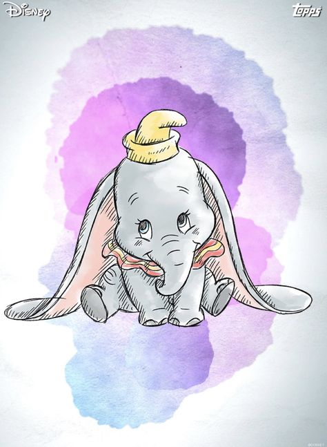 Dumbo Painting, Disney Dumbo Art, Dumbo Wallpaper, Dumbo Drawing, Dumbo Cartoon, Dumbo The Elephant, Baby Dumbo, Disney Drawings Sketches, Elephant Pictures