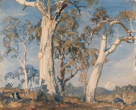 Hans Heysen, Warwick Fuller, John Bradley, Gum Trees, Australian Painting, 19th Century Paintings, Historical Painting, Pierre Auguste Renoir, Tree Drawing