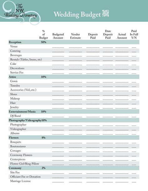 Here's how to make a wedding budget that's perfect for you, without skimping on the fun stuff. Check our free printable Wedding Budget Templates! Wedding Budget Spreadsheet, Wedding Budget Template, Wedding Checklist Budget, Wedding Budget Breakdown, Budget Spreadsheet Template, Budget Sheet, Wedding Budget Planner, Wedding Planner Binder, Free Wedding Printables