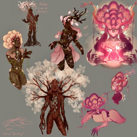 People Concept Art, Building Concept Art, Rachel Burke, Tree People, World Building, Building Concept, Alien Concept Art, Fantasy Creatures Art, Mythical Creatures Art