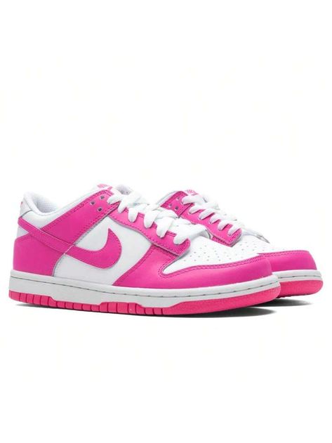 Hot Pink Nike Dunks Low, Neon Pink Jordans, Active Fuchsia Dunks Outfit, Hot Pink Dunks, Winter List, Pink Dunks, Hot Pink Shoes, Lulu Outfits, Dunks Outfit