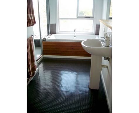 natural rubber flooring tiles in bathroom House In Country, Outdoor Rubber Tiles, Eco Bathroom, Tiles Outdoor, Rubber Floor Tiles, 1st May, Garage Flooring, Rubber Tiles, Flooring Tiles