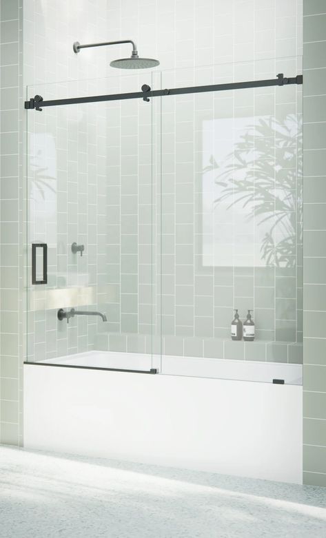 Glass Warehouse Astro 56 in. - 60 in. x 60 in. Frameless Sliding Bathtub Door & Reviews | Wayfair Bathtub Enclosures, Bathtub Shower Combo, Frameless Shower Door, Bathtub Doors, Tub Doors, Tub Shower Doors, Frameless Shower Doors, Bathroom Tub, Sliding Shower Door