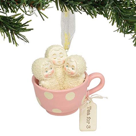 Tea For Three, Candy Striper, Teacup Crafts, Spun Cotton Ornaments, Cotton Ornaments, Dickens Village, Disney Traditions, Home For Christmas, Department 56