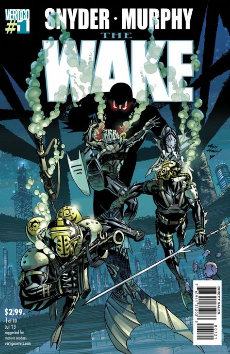 The Wake #1 variant cover by Andy Kubert. Click the link for a preview. Sean Murphy, Scott Snyder, Comic Frame, Vertigo Comics, Best Comic Books, Sci Fi Comics, Variant Covers, Batman And Superman, Comic Book Covers