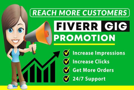 I will promote your fiverr gig to reach more customer Excel Data Entry, Web Research, Linkedin Marketing, Fiverr Gigs, Brand Loyalty, Media Specialist, Music Promotion, Web Traffic, Community Manager