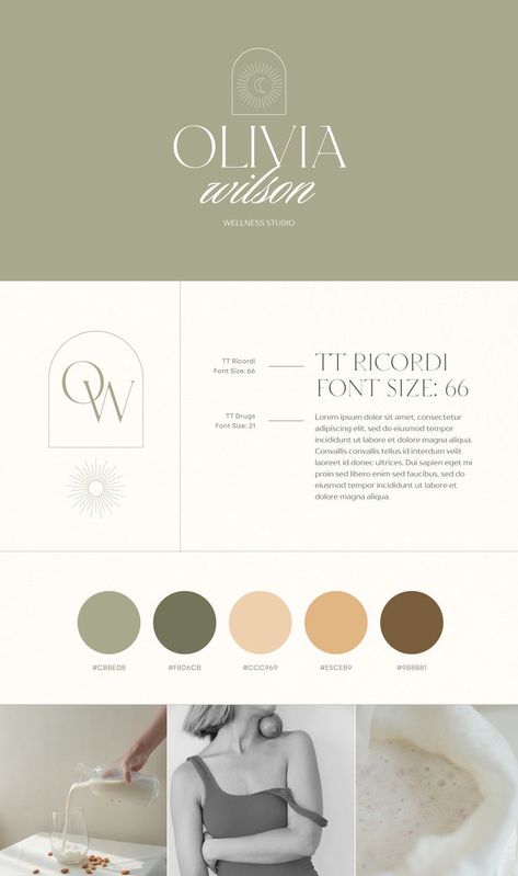 Minimalist Wellness Studio Brand Board Mood Board Design Layout, Branding Mood Board Inspiration, Brand Board Template, Boho Background, Business Branding Inspiration, Wellness Studio, Studio Branding, Logo Design Feminine, Minimal Logo Design