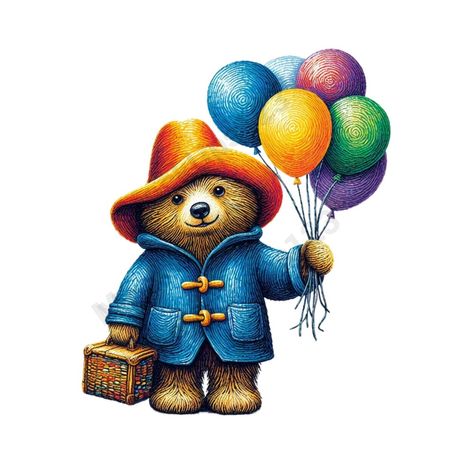 https://mockups123.etsy.com/listing/1652594604 Paddington Nursery, Oso Paddington, Disney Character Drawings, Bear Artwork, Bear Watercolor, Fairy Statues, Art Clip, Bear Clipart, Cartoon Photo