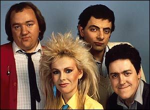 Not The Nine O'Clock News Pamela Stephenson, Rowan Atkinson, Comedy Clips, Comedy Shows, 80s Tv, Classic Tv Shows, Childhood Memories 70s, Classic Comedies, British Comedy