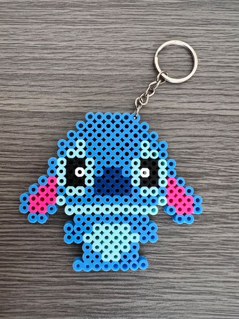 Stitch Fuse Bead Pattern, Peler Beads Sanrio, Perler Bead Patterns Stitch, Iron Beads Disney, Perler Beads Stitch, Blue Perler Bead Patterns, Stitch Perler Beads, Stitch Bead Pattern, Hama Beads Disney